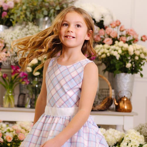 Shop Hope & Henry Girls' Organic Cross Back Party Dress, Kids In English Blue Plaid
