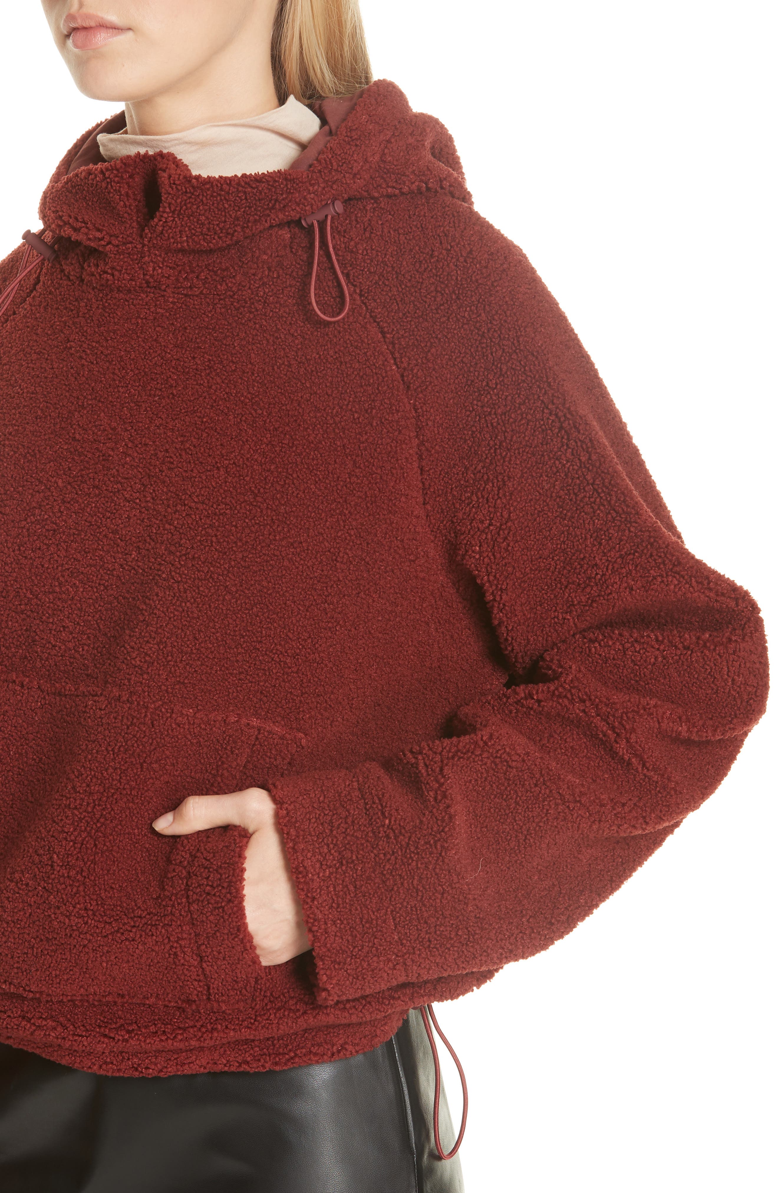 vince shearling hoodie