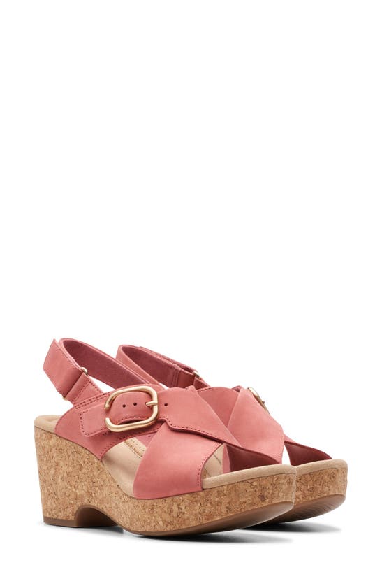Shop Clarks ® Giselle Dove Platform Sandal In Blush Nubuck