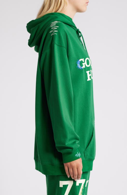 Shop The Mayfair Group My Good Luck Cotton Blend Hoodie In Green