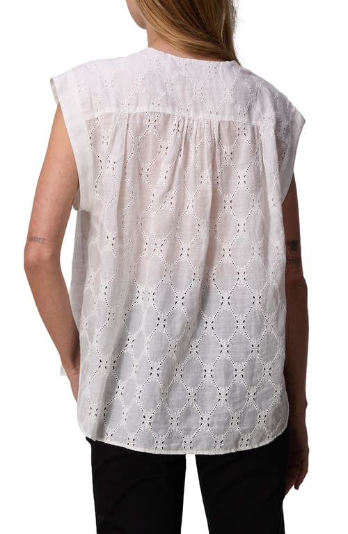 Rag & Bone Gabby Embroidered Eyelet Top In White