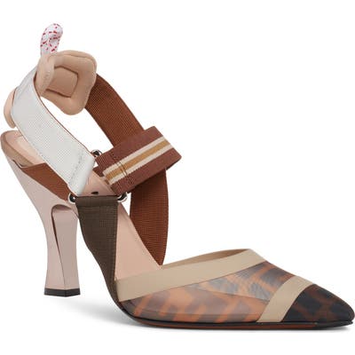 Fendi Colibri Slingback Pump - Brown