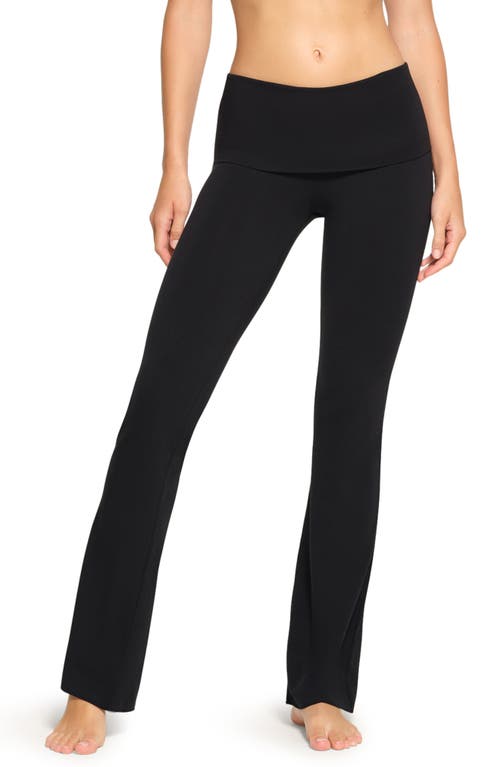 Stretch Cotton Jersey Foldover Pants in Soot