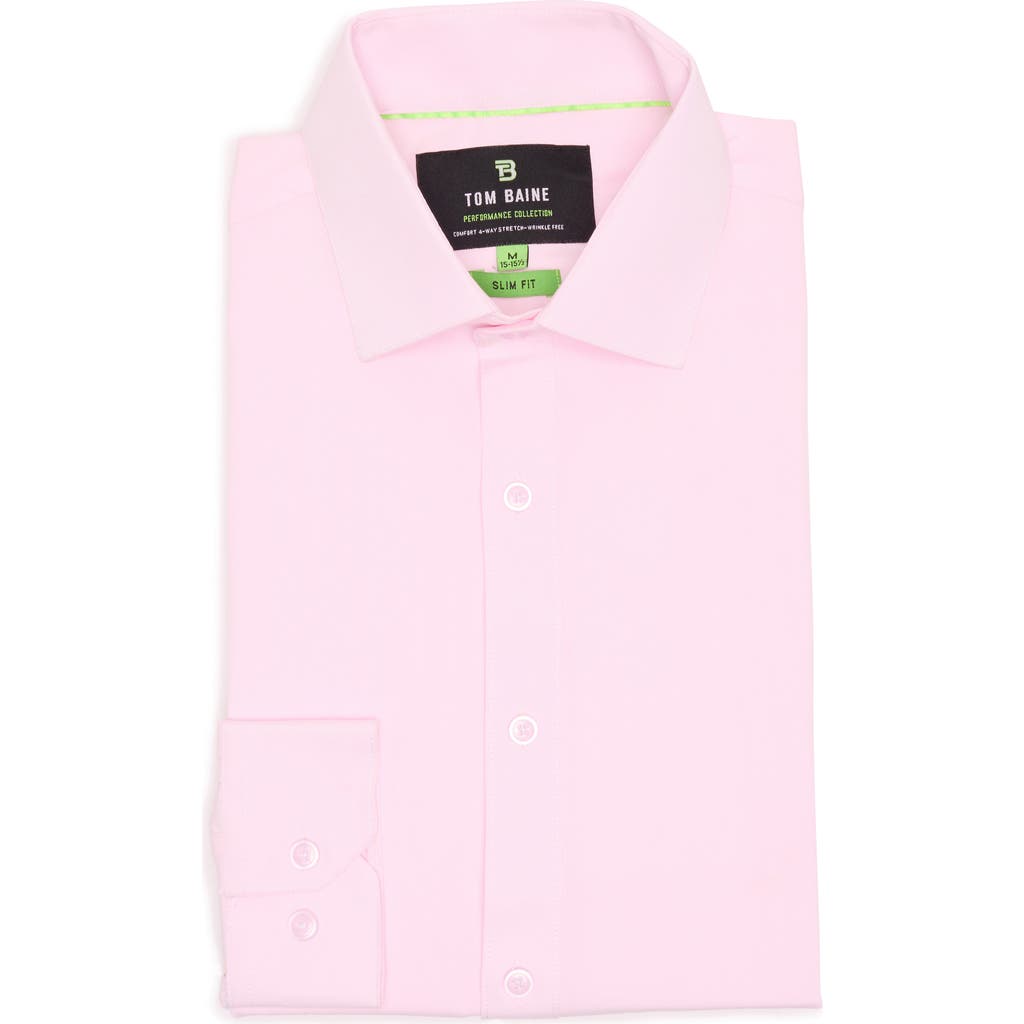 Tom Baine Comfort 4-way Stretch Winkle Free Performance Dress Shirt In Pink