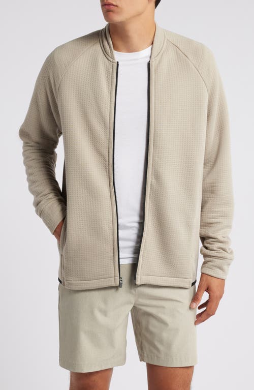 Shop Zella Power Up Quilted Jacket In Tan Aluminum