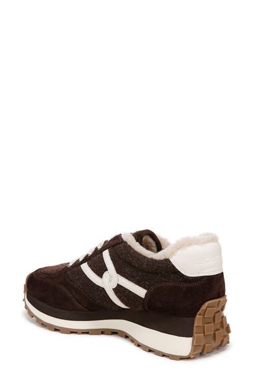 Shop Veronica Beard Valentina Genuine Shearling Lined Sneaker In Espresso