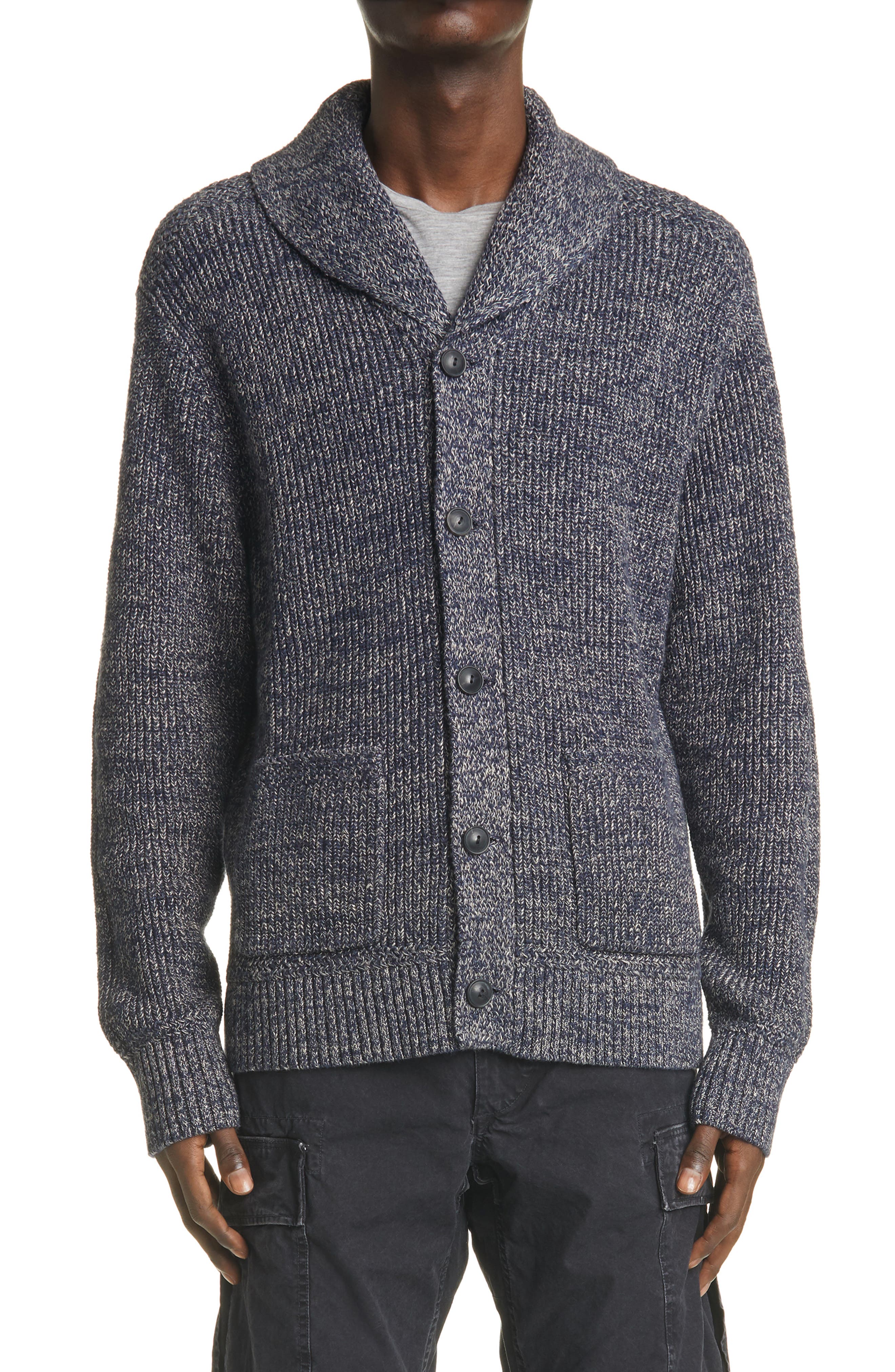 navy linen cardigan