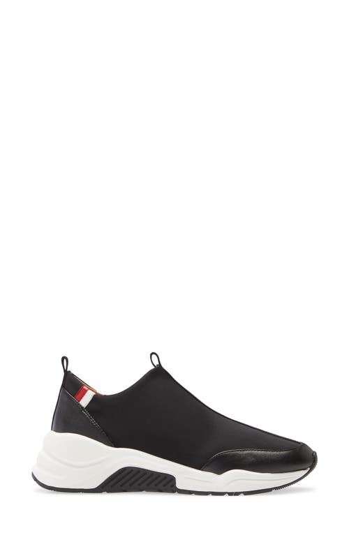 Linea Paolo Robbie Slip-on Sneaker In Black Stretch Fabric
