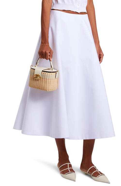 Shop Valentino Garavani Vlogo Woven Rattan Vanity Case Handbag In Zlz Naturale-ivory/ivory