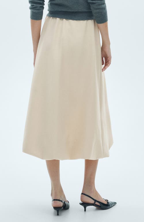 Shop Mango Flare Midi Skirt In Sand