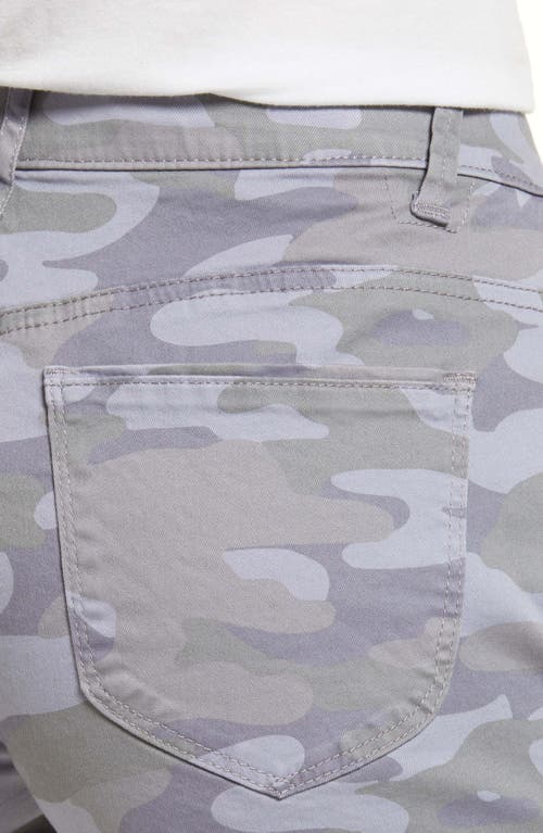 Wit & Wisdom 'ab'solution Camo High Waist Raw Hem Shorts In Lvgr Lavender Grey