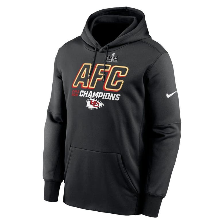 Shop Nike Black Kansas City Chiefs 2023 Afc Champions Iconic Pullover Hoodie
