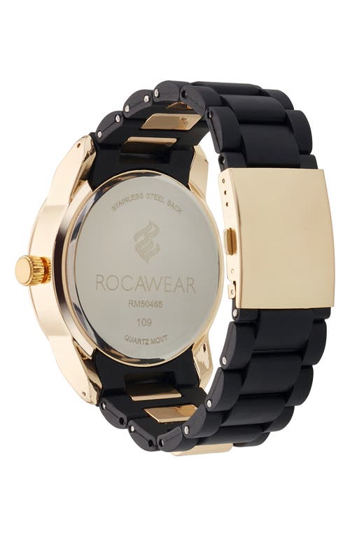 Shop I Touch Rocawear Analog Silicone Strap Watch, 51mm In Black/gold