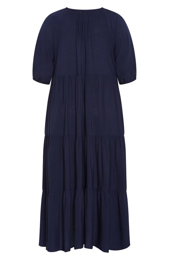 Shop City Chic Brynn Tiered Maxi Dress In Navy