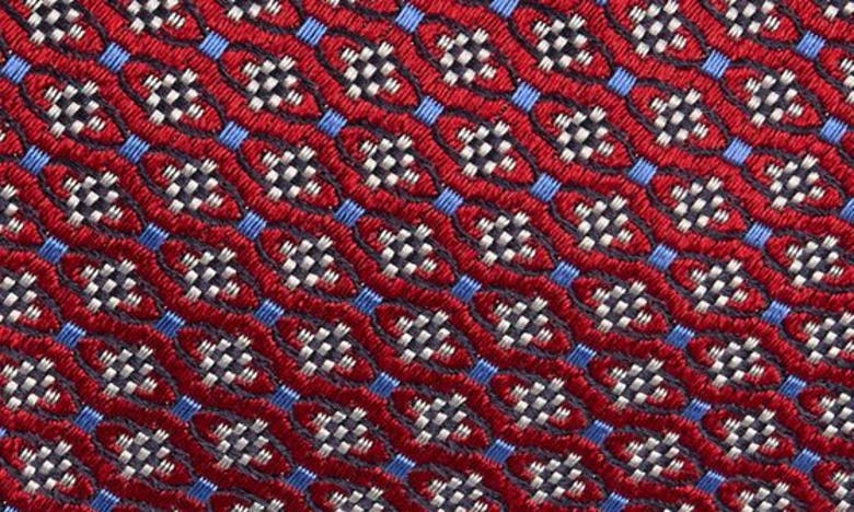 Shop Canali Neat Silk Tie In Red