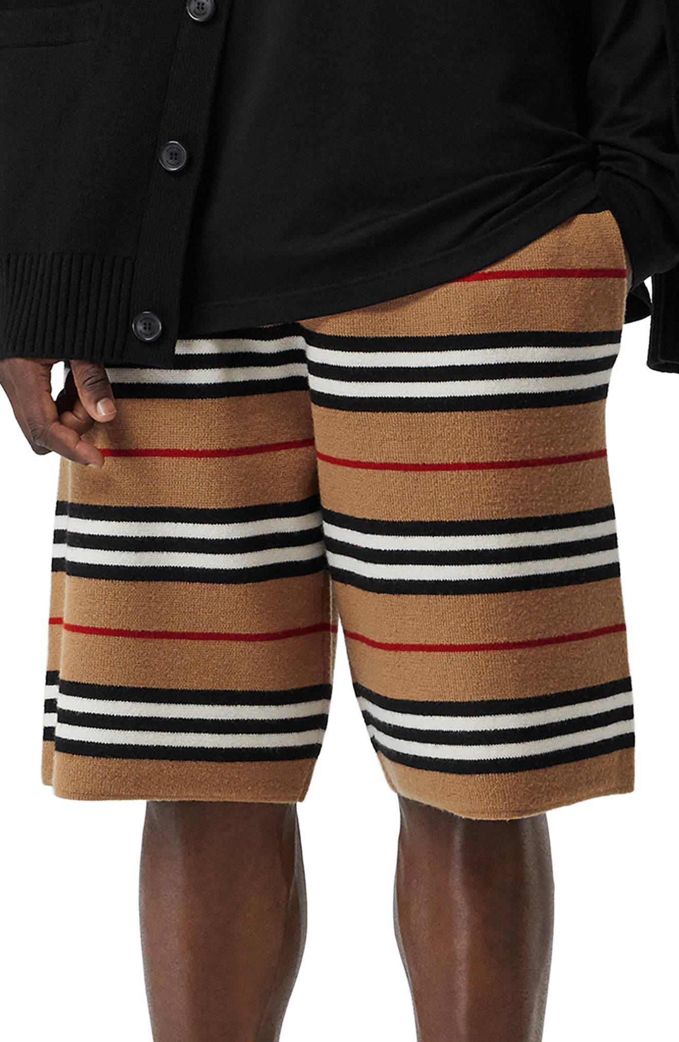 Icon Stripe Bermuda Knit Wool Shorts 