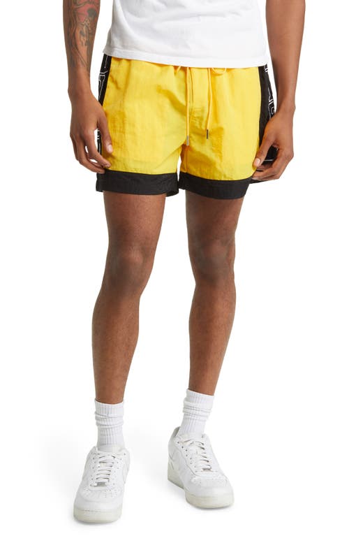 DIET STARTS MONDAY Nylon Row Shorts in Yellow