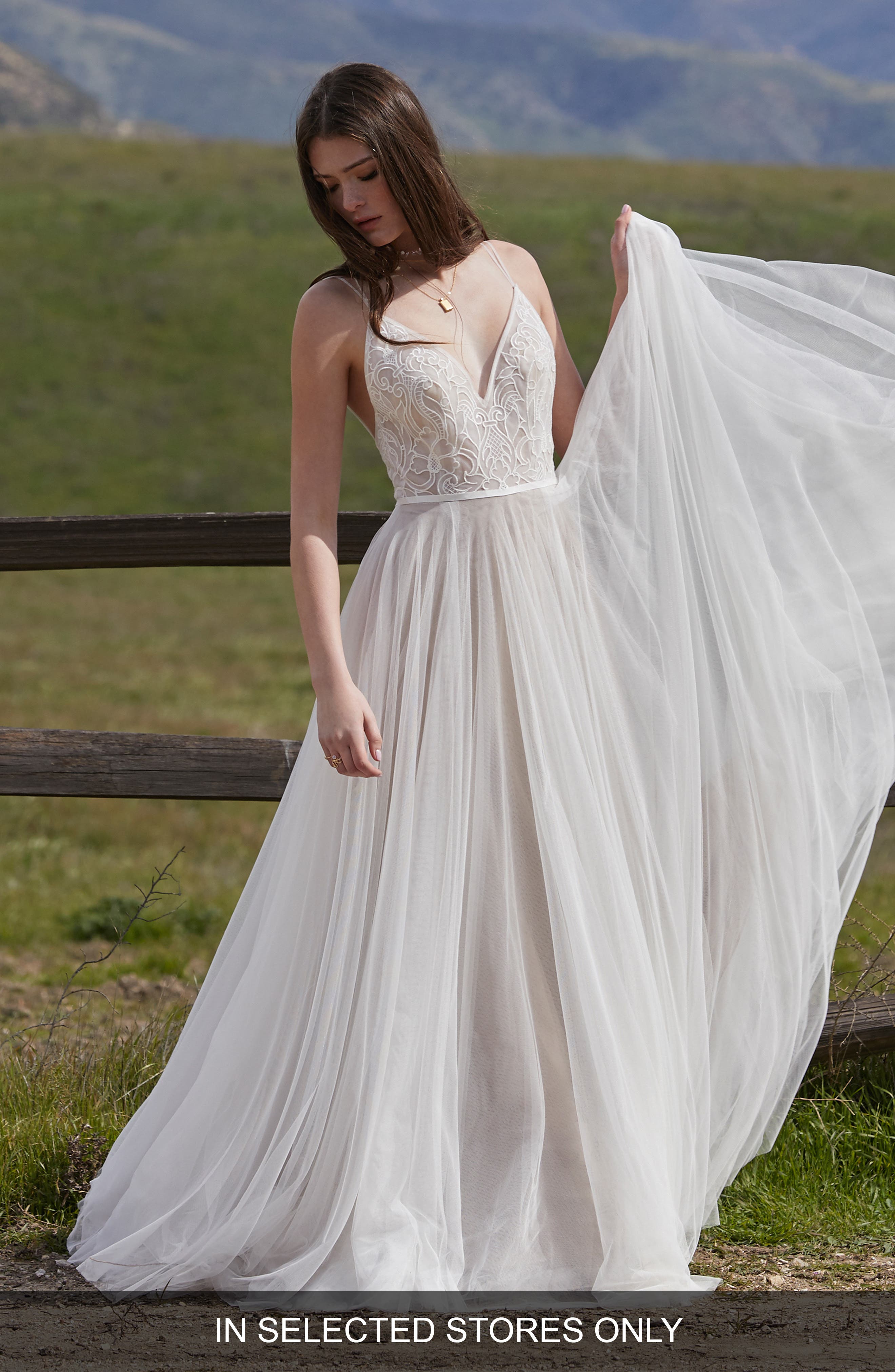 organza a line wedding dress