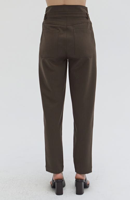 Crescent Taylor Seam Detailed Pants In Brown In Espresso