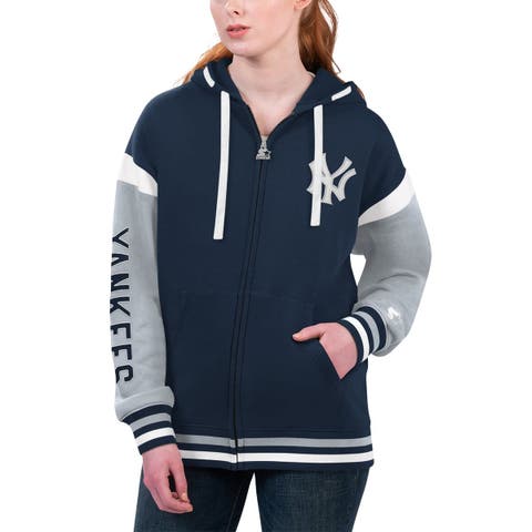 MLB New York Yankees Women's White Goose Down Parka Full Zip Puffer Jacket  SZ M