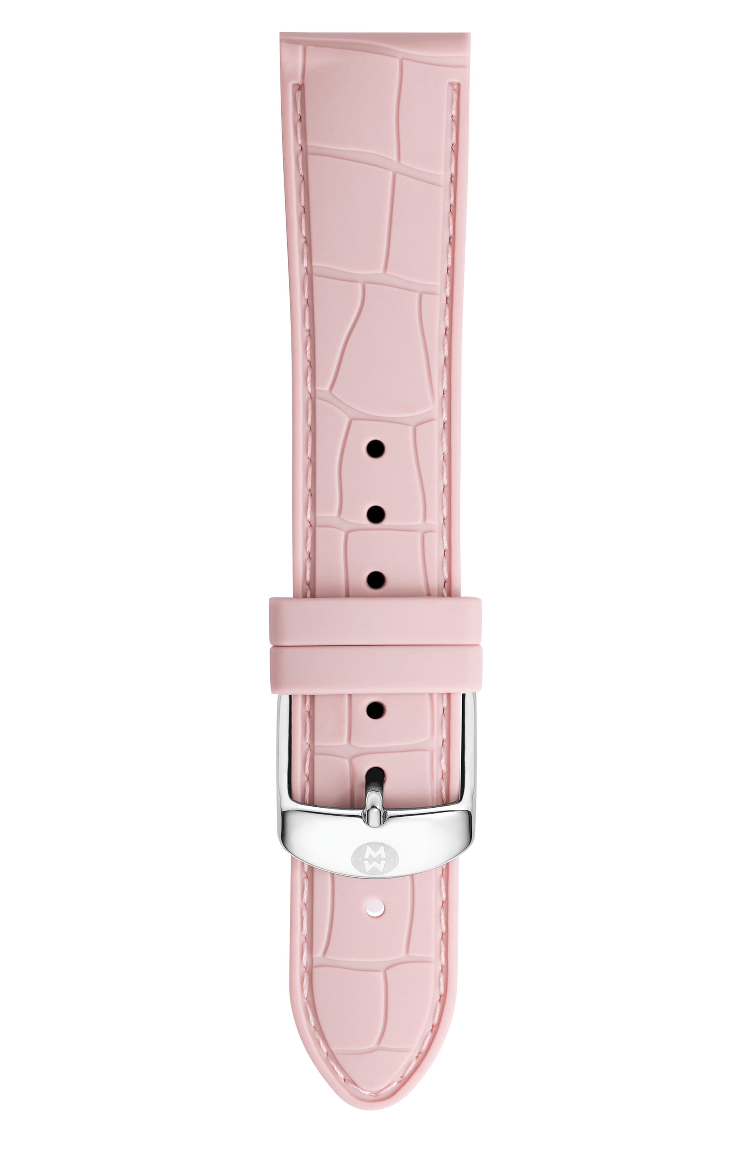 MICHELE 16MM CROC EMBOSSED SILICONE STRAP,099945521138