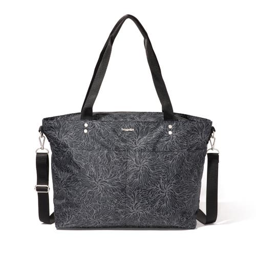 Baggallini Women's Carryall Laptop Tote Crossbody Bag In Midnight Blossom