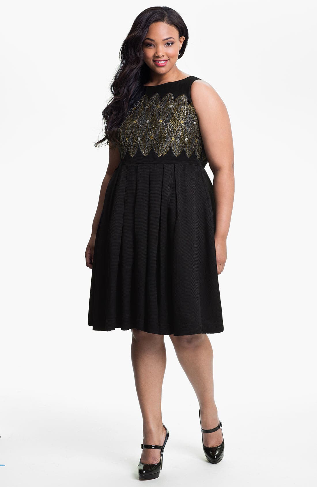 Evans Embroidered Sleeveless Dress (Plus Size) Nordstrom