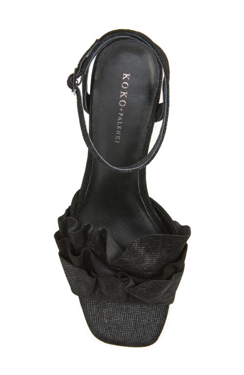 Shop Koko + Palenki Serenity Square Toe Sandal In Black Metallic Leather