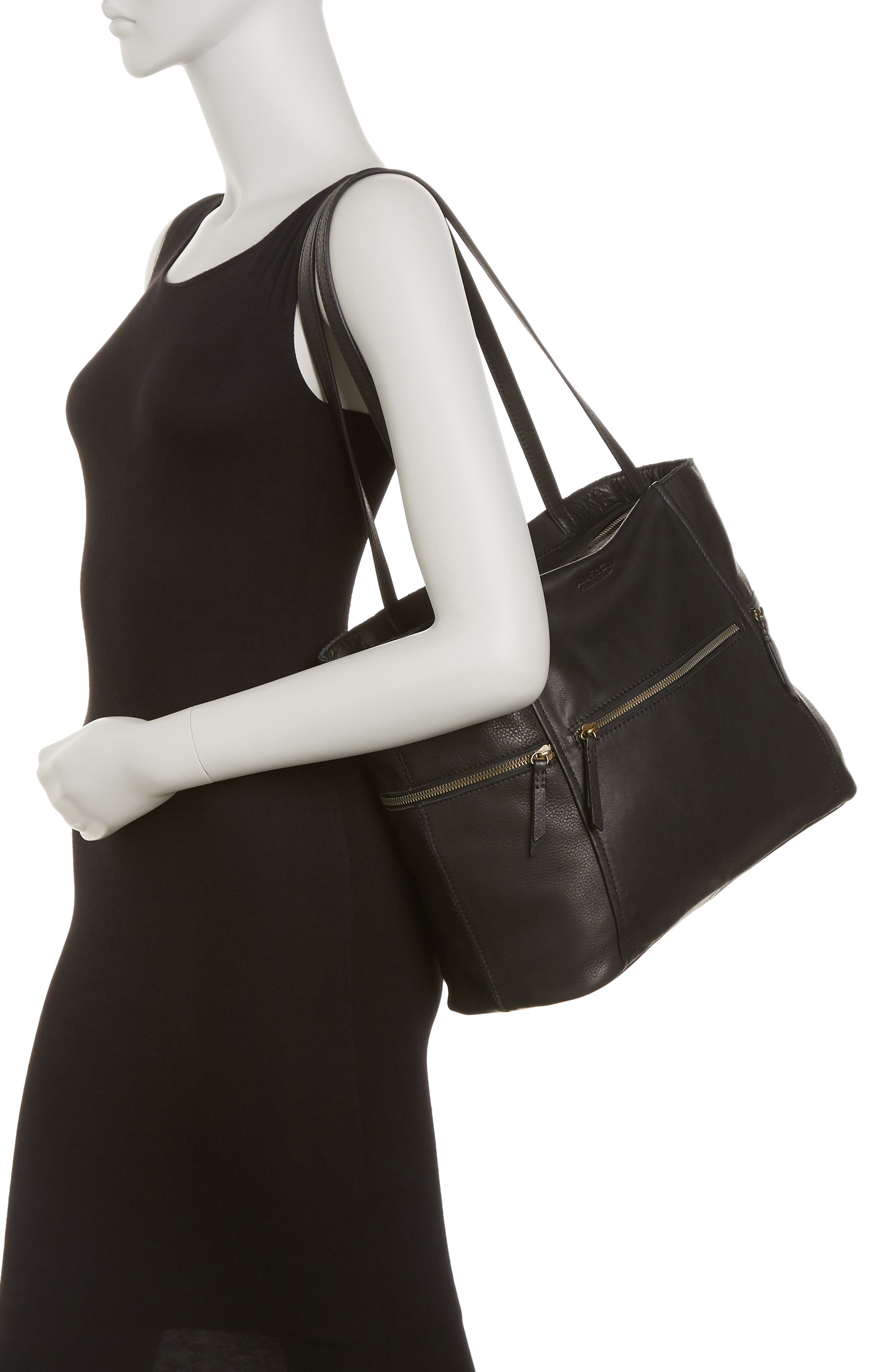 American Leather Co. Eerie Smooth Leather Tote In Black Smooth
