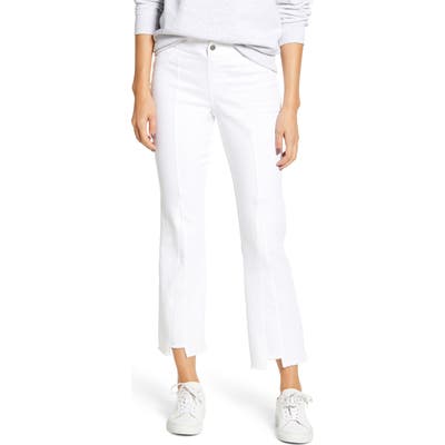 Hue Crop Flare Denim Pants, White
