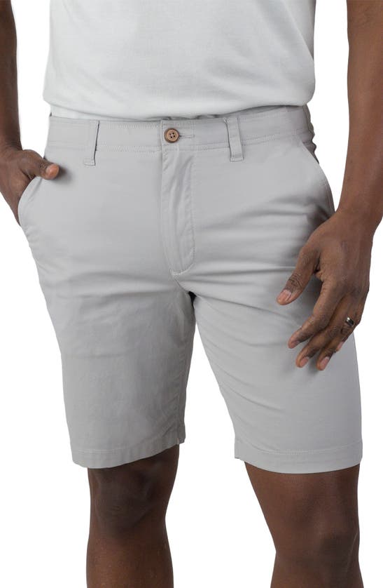 Tailor Vintage Performance Stretch Cotton Shorts In Quiet Gray