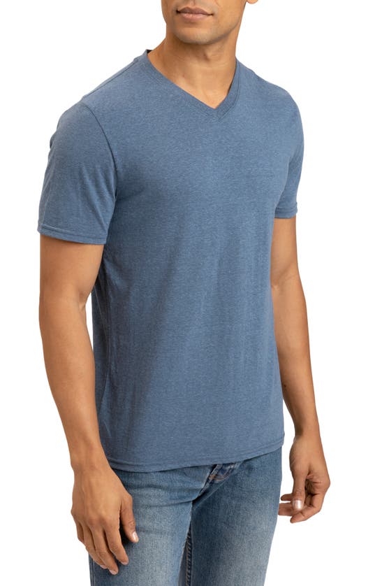 Threads 4 Thought Slim Fit V-neck T-shirt In Heather Breakwater