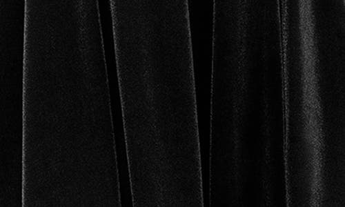 Blondie Nites Lace-up Back Stretch Velvet Fit & Flare Minidress In Black