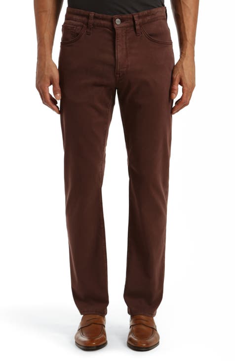 STRAIGHT-LEG Stretch Corduroy Pants for Tall Men in Chocolate