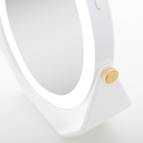 Zadro Lighted Makeup Mirror With 5x/1x Magnifications, Swivel & Battery In White