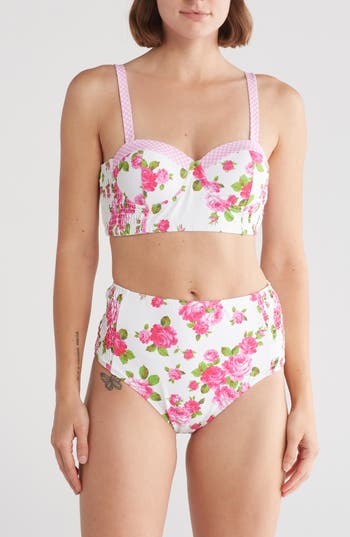 Betsey Johnson Corset Two-piece Swimsuit In White