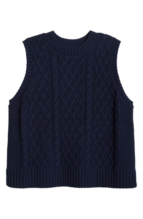 Shop Caslonr Caslon(r) Cable Stitch Sweater Vest In Navy Blazer