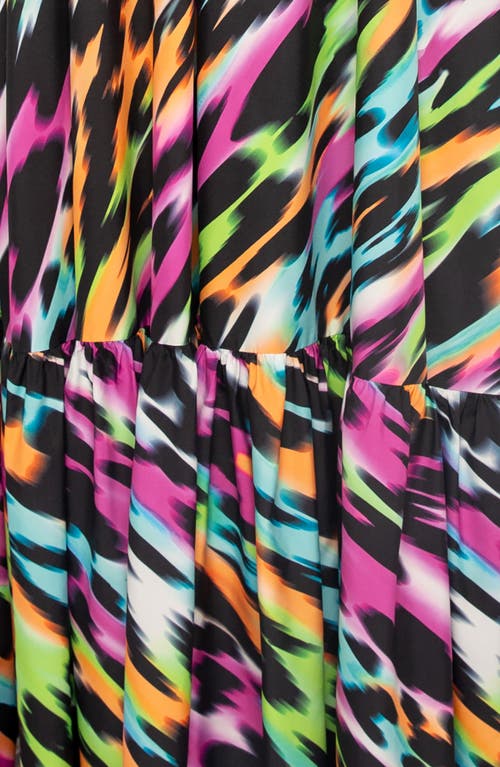 Buxom Couture Plus Size Animal Print Voluminous Maxi Dress In Multi