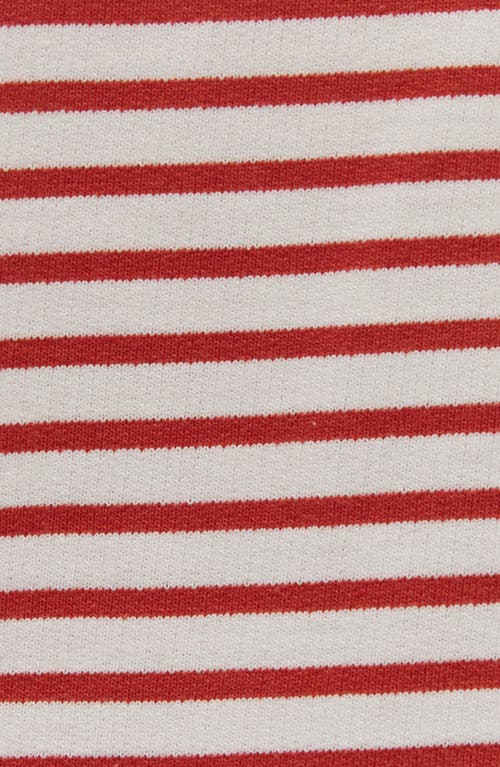Shop Bench . Masina Stripe Raglan Sleeve T-shirt In Antique White/red