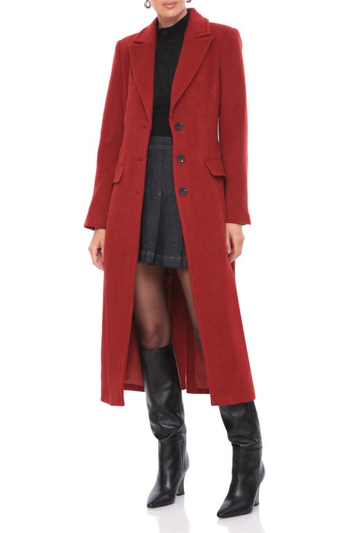 Shop Avec Les Filles Cutaway Tailored Maxi Coat In Carmine