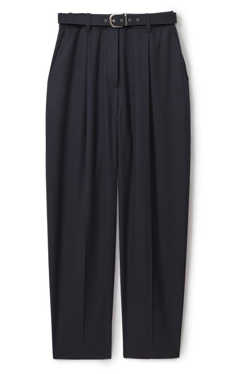 Shop Reiss Freja Belted Pants In Navy