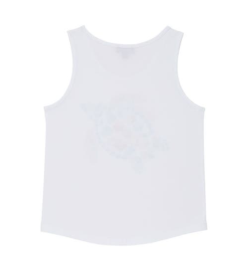 Shop Vilebrequin Kids' Vendôme Turtles Organic Cotton Tank Top In Blanc