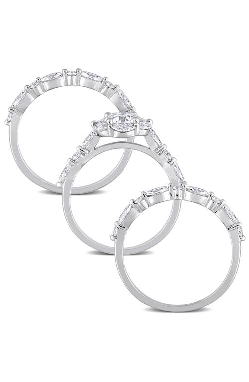 Delmar Set Of 3 Lab-created Moissanite Rings In White