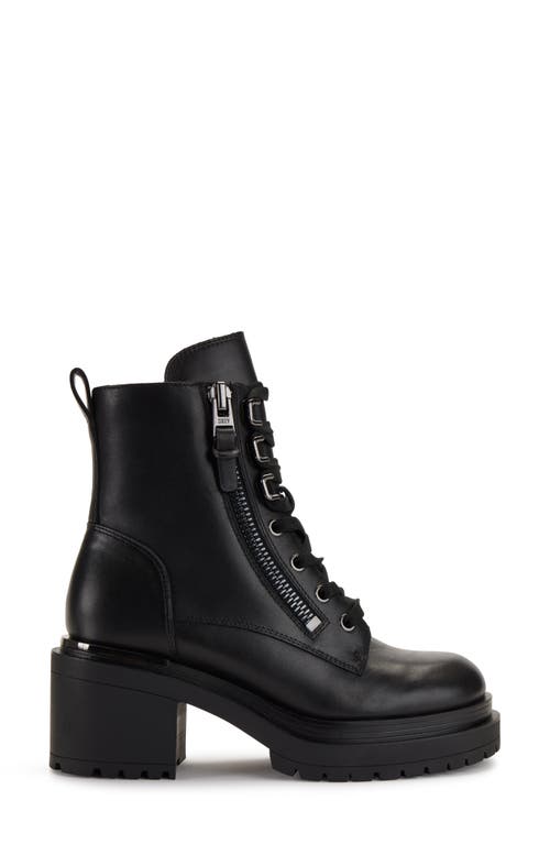 Dkny Phillipa Platform Combat Boot In Black