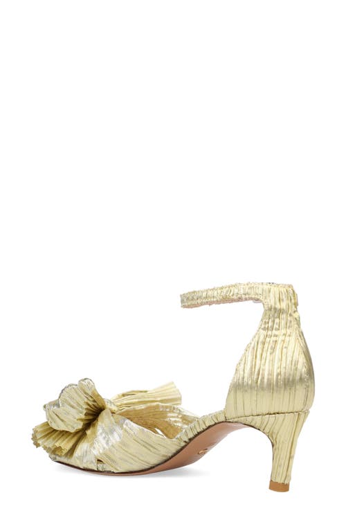 Shop Pelle Moda Utika Ankle Strap Kitten Heel Sandal In Light Gold