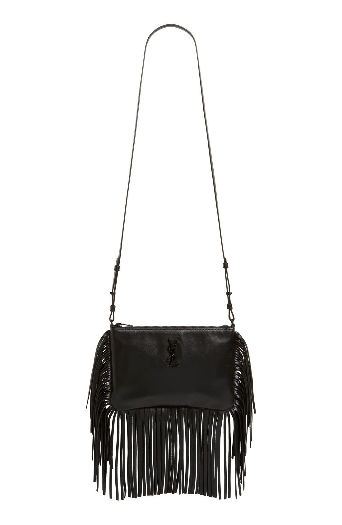 Saint Laurent Fringe Leather Convertible Crossbody Bag Nordstrom