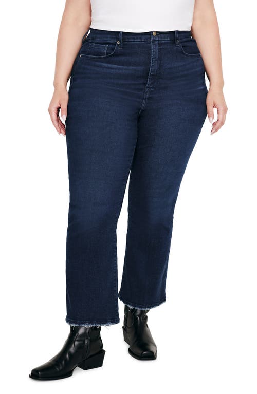 Shop Good American Good Legs Crop Mini Bootcut Jeans In Blue224