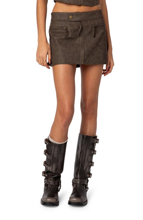 Ziva Faux Leather Miniskirt