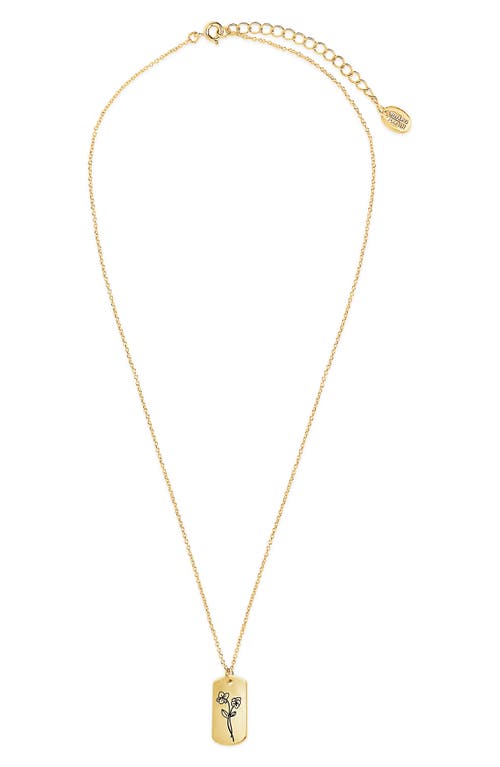 Sterling Forever Birth Flower Pendant Necklace In Gold/february