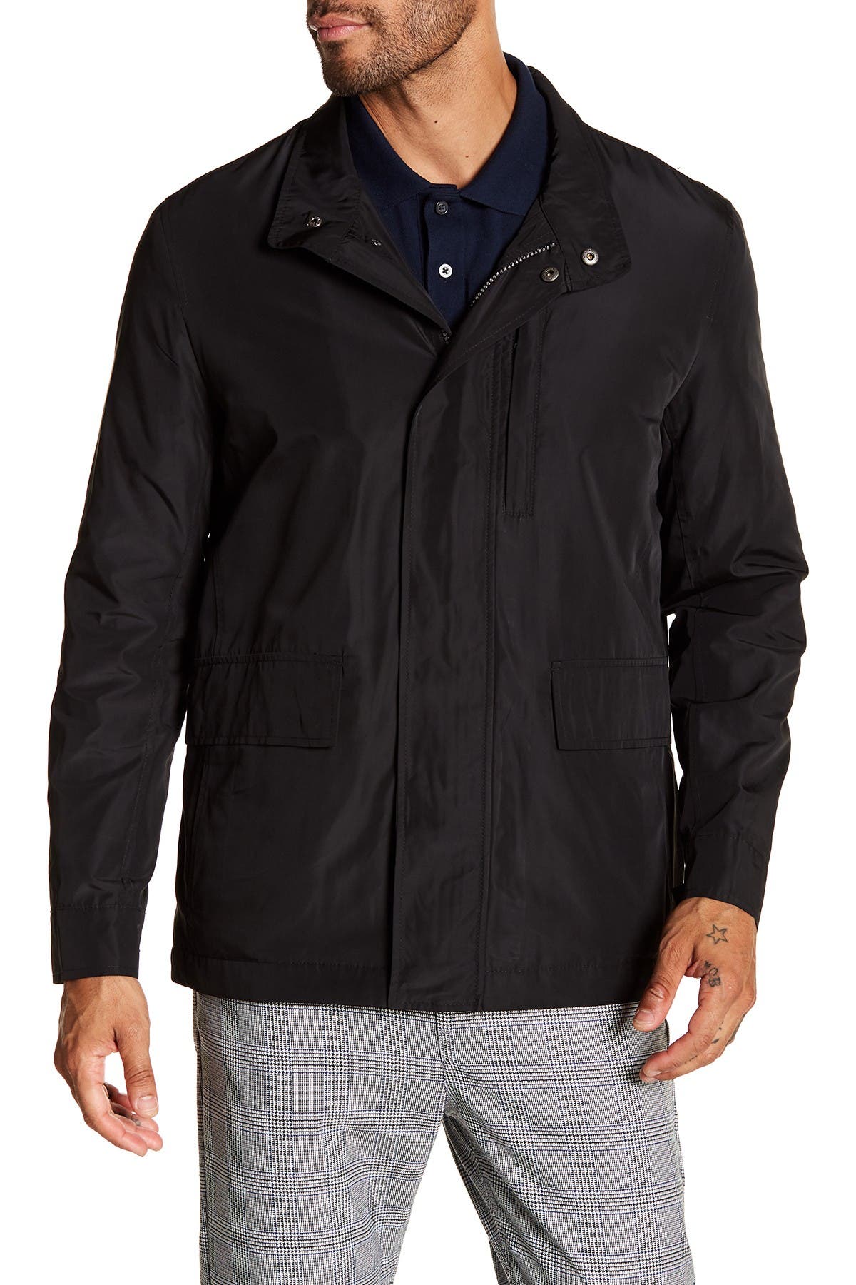 cole haan front button solid coat